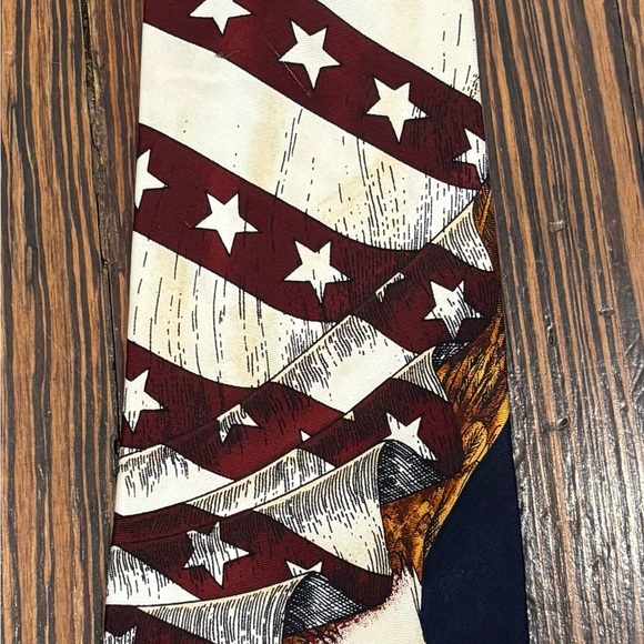 Eagles Wings One Nation Under God American Eagle Patriotic 100% Silk Mens Tie - Picture 2 of 5